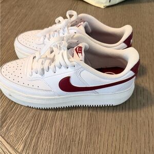 Nike Platform Sneakers Burgundy & White